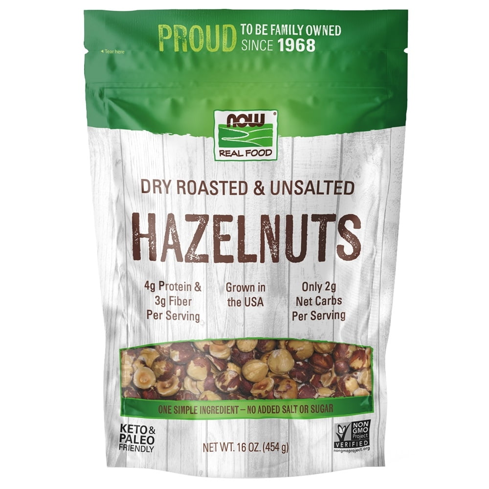 NOW Foods Hazelnuts Dry Roasted & Unsalted 16 oz.