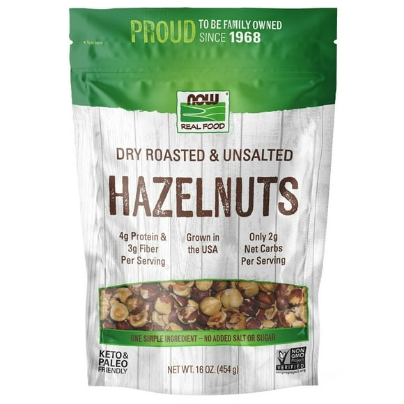 NOW Foods - Hazelnuts Dry Roasted & Unsalted - 16 oz.