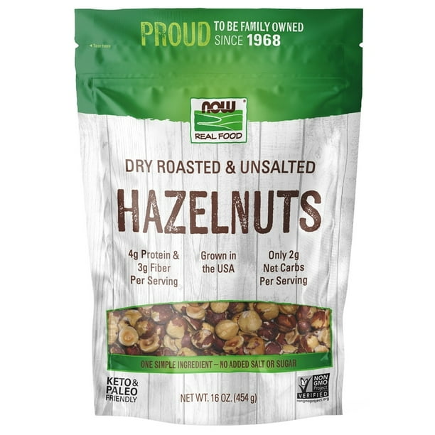 NOW Foods Hazelnuts Dry Roasted & Unsalted 16 oz.