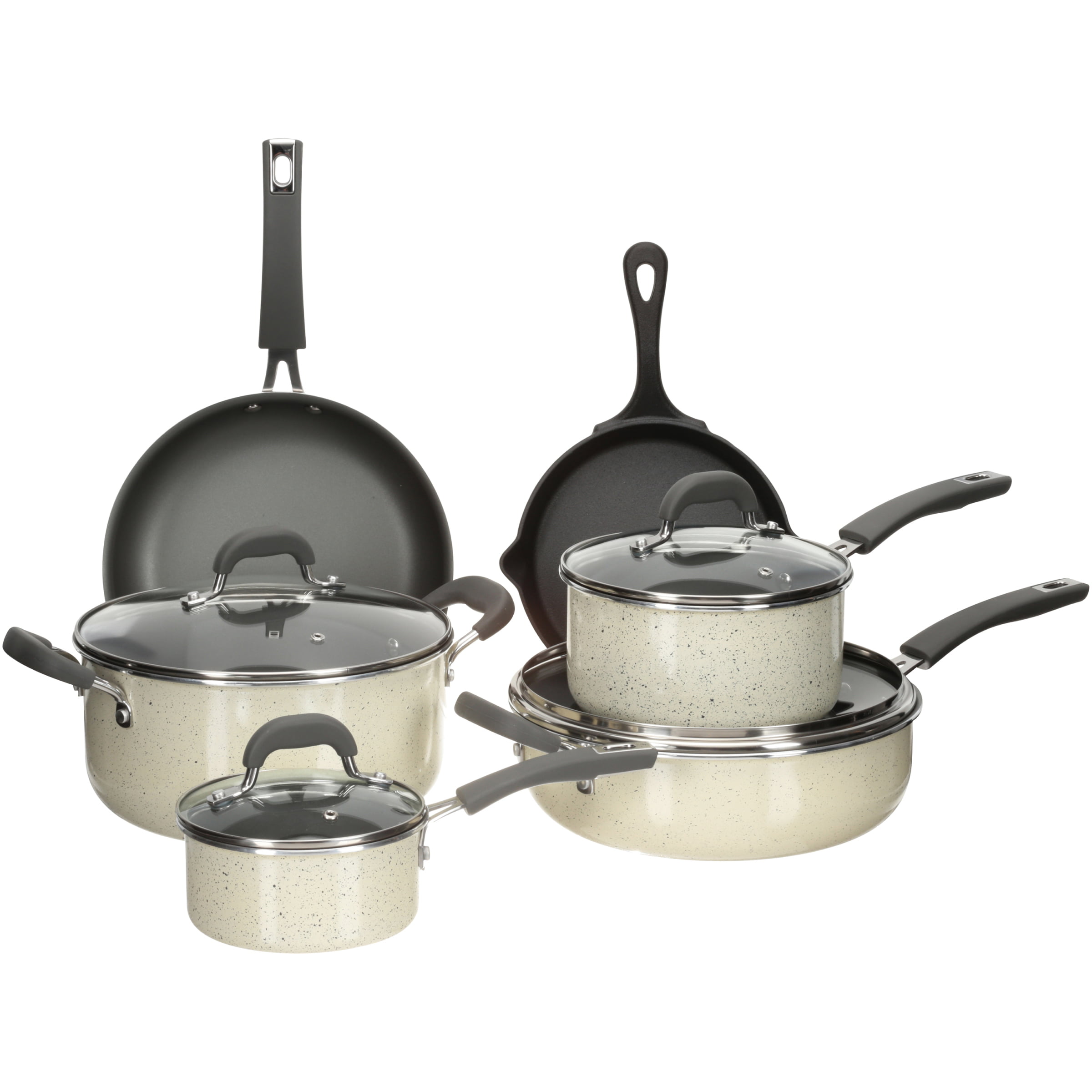 The Pioneer Woman Vintage Speckle & Cast Iron 10-Piece Non