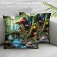 thumbnail image 3 of Autua Mushroom House Graphic Decorative Throw Pillow Cover for Home Couch Living Room Bed Sofa - Zipper Closure 1PC 12x12in, 3 of 5
