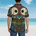 thumbnail image 6 of Kll Men'S Hawaiian Shirt Short Sleeve Button Down Beach Shirts-Boho Owl, 6 of 8