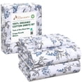 thumbnail image 3 of RUVANTI 100% Organic Cotton Sheets - Twin XL Sheet Sets - 3 Piece Percale Weave Bedding, Crisp, Cooling & Breathable, Soft & Durable, 16" Deep Pocket, Hotel Quality Sábanas - Deluxe, 3 of 10