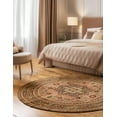 thumbnail image 4 of Unique Loom Palace Collection Area Rug - Taj (3' 1" Round Brown/Light Blue), 4 of 6