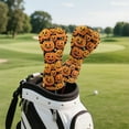 thumbnail image 5 of Yuyamidu Pumpkins Golf Club Head Covers for Drivers, Fairway Woods, and Hybrids, Halloween Head Covers Waterproof Leather Golf Headcover with Soft Lining, 5 of 8