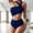 S-Navy, variant on Women Summer Swimsuit Summer Fashion Bikini Swimsuit High Waist Covering Belly Solid Color Beach Split Swimsuit Cute Wear S Yellow