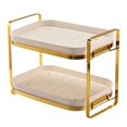 thumbnail image 1 of Estante de almacenamiento de 2 niveles, organizador de maquillaje para encimera, estante para , contenedor, taza, estante de secado, soporte para Blanco Macarena Estante de baño, 1 of 6