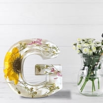 Gnmfd Flower Night Light Resin Alphabet Lamp Floral Letter LED Night Lights Plug Into Wall For Bedroom Living Room Table Home Decor Romantic Ambient Lighting For Room Decoration Christmas Lights