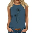 thumbnail image 2 of Wycnly Tank Top for Women Tank Top Loose Fit Breathable Tank Tops Tees 2025 Casual Dandelion Print Sleeveless Tees Ladies Sleeveless Shirt, 2 of 4
