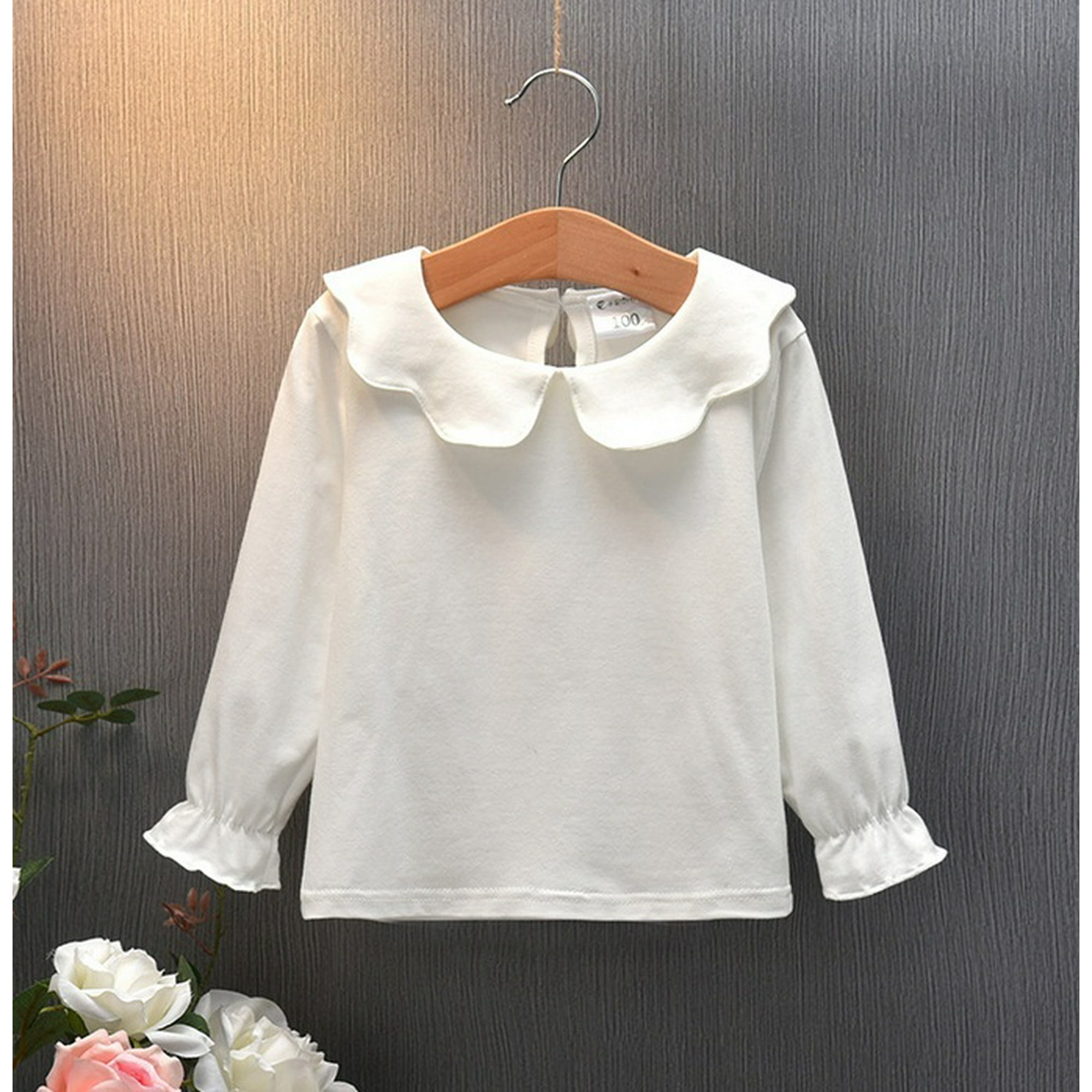 Girls long sleeve collared shirt sales