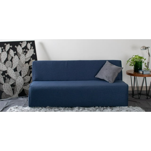 Sofá Cama Eco Clean M & E MUEBLES Azul Denim 3 Posiciones Individual