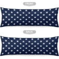 thumbnail image 5 of Blue Body Pillow Cover,Blue and White Stars Pattern,Farmhouse Long Pillow Case Protector with Zipper Decorative Soft Rectangle Bed Pillowcases for Bedroom,Couch,Sofa,Home Gifts 20"x54", 5 of 6
