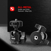 Zeadio Phone Tripod Mount, 360° Rotation Cell Phone Holder Clamp with Dual Rotatable Cold Shoe & 1/4 Thread, Compatible with Smartphone, Camera Hot Shoe, Tripod, Selfie Stick