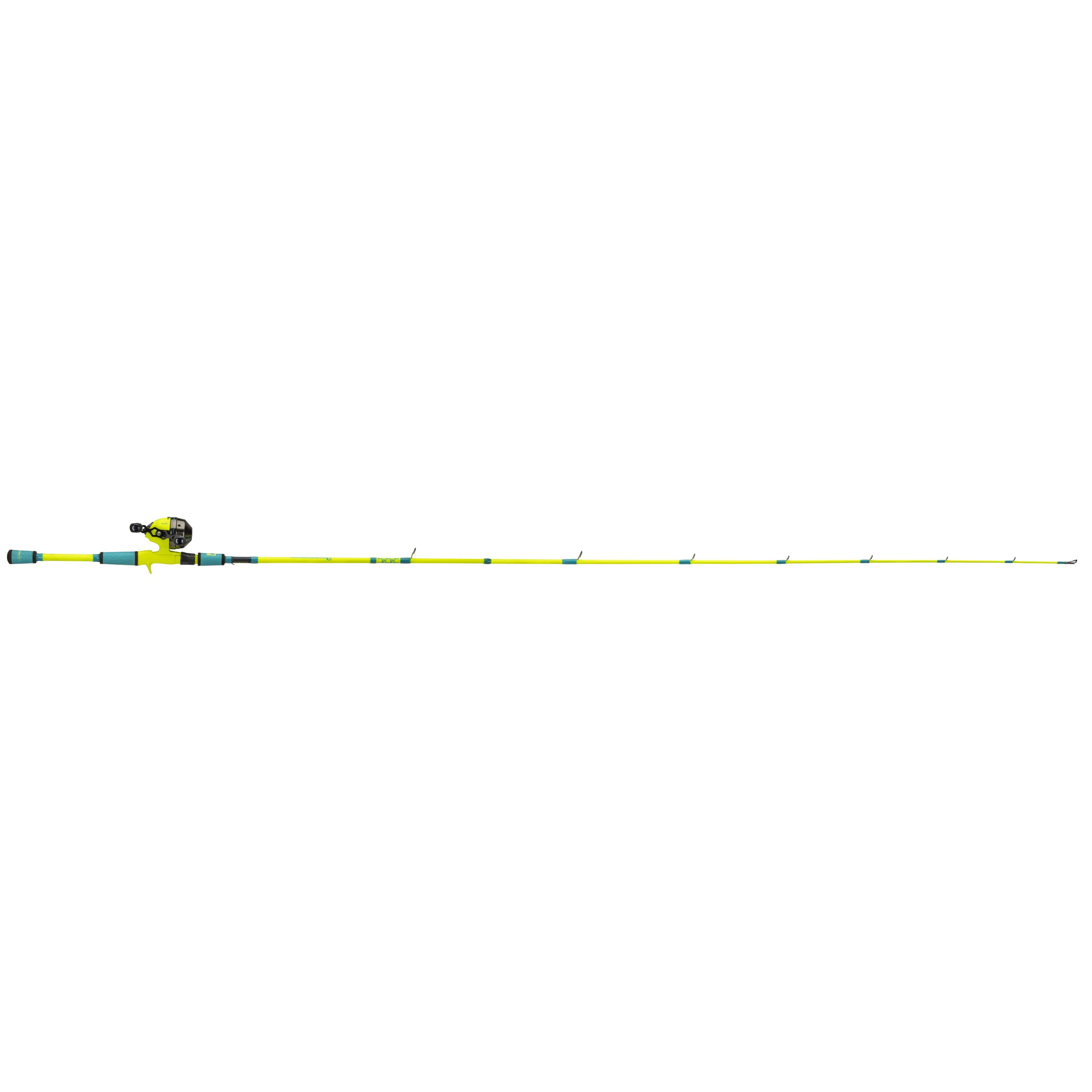 ProFISHiency 6ft Medium Hi-Viz Yellow and Blue Spincast Fiberglass Combo