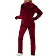 thumbnail image 6 of Fanxing Sweatsuits 2pcs Sets Womens Petite Women's Fall Velvet Tracksuits Long Sleeve Hooded Sweatshirt with Wide Leg Pants 2 Piece Sets Drawstring Hoodies Outfits Prime Day Deals Clearance, 6 of 7