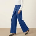 thumbnail image 4 of ClodeEU Women's High Waisted Wide Leg Jeans with Pockets ,Casual Loose Fit Denim Pants Blue,Women's Plus M, 4 of 7