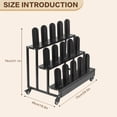 thumbnail image 2 of Qiyester 3 Tier Textile Fabric Roll Holder with Lockable Wheels Metal Rolling Vinyl Storage Rack Cart for Car Wrap Film, Wallpaper, Wrapping Paper Rolls, Tablecloth, Curtain, 2 of 10