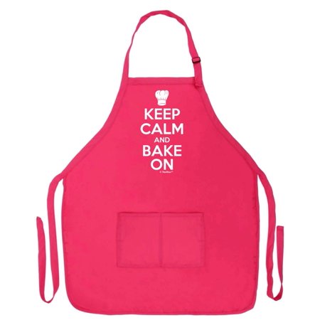 

ThisWear Keep Calm and Bake On Funny Apron for Kitchen Baker Baking Two Pocket Apron for Women and Men Heliconia