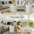 thumbnail image 5 of Wave Stripe Coffee Tables Set of 5, Modern Round Coffee Table Set Drum Circle Coffee Tables for Living Room, Bedroom, Beige (Set of 5 Pieces), 5 of 8