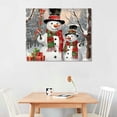 thumbnail image 2 of ONETECH  Merry Snowman Picture Decor Wall Art Winter Birch Forest Scene Poster Canvas Print for Happy Christmas New Years Gift, 2 of 4