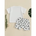thumbnail image 5 of Baby Toddler Boy Shorts Set 6 12 18 24 Months 2T 3T 4T Short Sleeve T-shirts Tree Print Elastic Waist Shorts 2 Piece Summer Outfit, 5 of 9