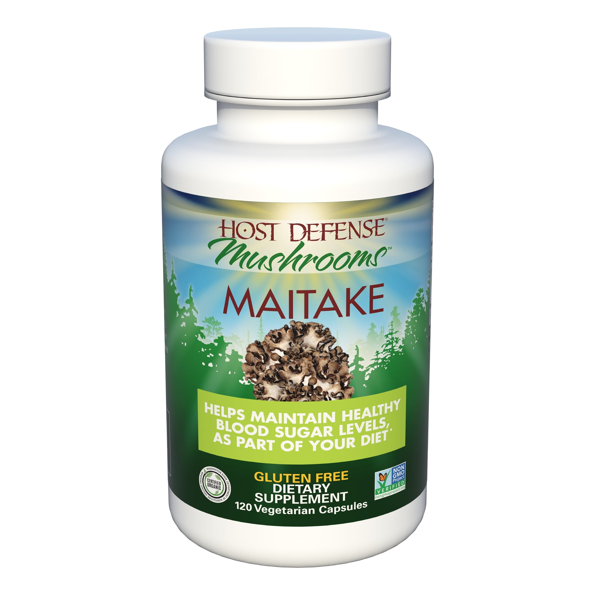 Host Defense, Maitake Capsules, Promotes Normal Blood Sugar Metabolism