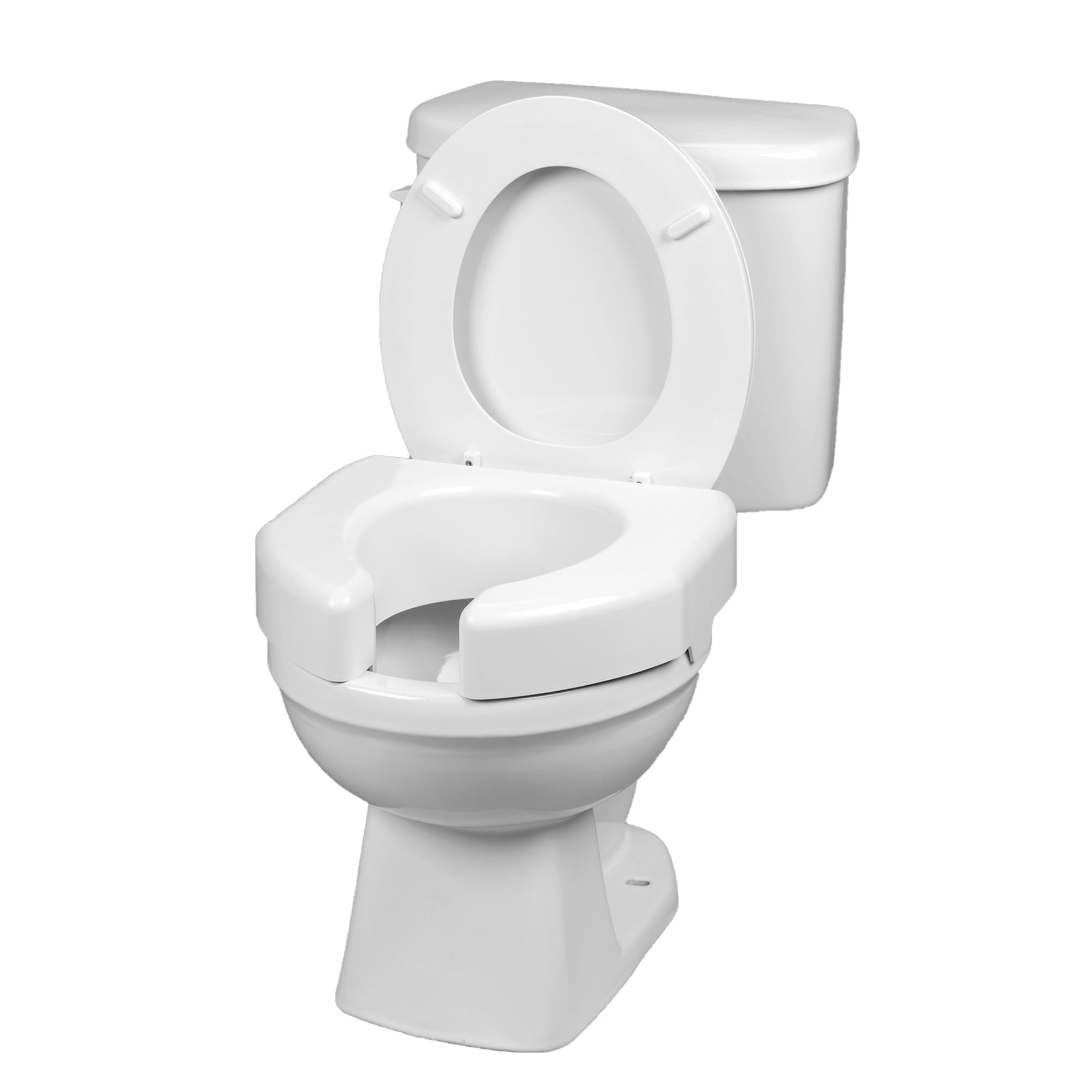 Ableware Basic White Plastic Raised Toilet Seat 3" Height Up to 350 lbs