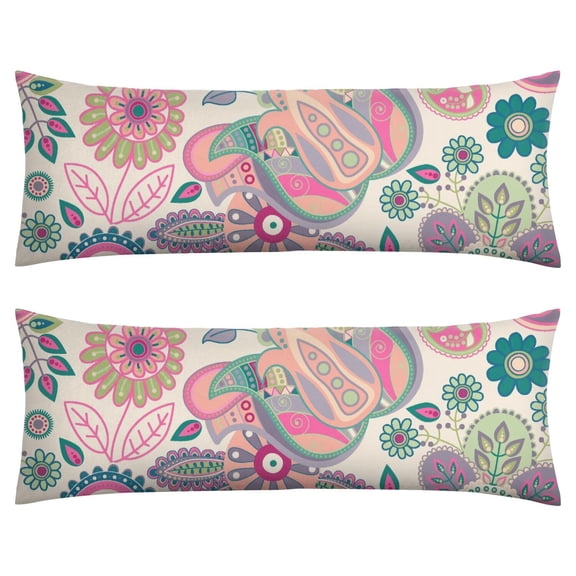 Chic Paisley Pattern Body Pillow Cover 20x54 - Elegant Vintage Boho Pillowcase, Soft & Breathable Fabric, Perfect for Maternity & Home Decor