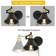 thumbnail image 6 of Oumilen SWING ARM Bedroom, Bedside Reading Wall Sconce, Brass & Black, 6 of 9