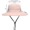 thumbnail image 4 of Womens Summer Sun Hat Beach Hats Wide Brim Outdoor UV Protection Hat Foldable Ponytail Bucket Cap, 4 of 5