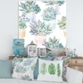 thumbnail image 2 of Designart ' Pastel Toned Succulent Housplants in Flowerpots ' Traditional Canvas Wall Art Print, 2 of 4