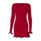 thumbnail image 1 of WILLBEST Vestidos Cortos Para Mujer Vestido De Otoño De Manga Larga Para Mujer, Minifalda De Punto Con Cuello Redondo, Suéter De Invierno, Vestido Informal Ajustado, 1 of 3