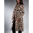 thumbnail image 4 of DARING DIVA Women's Fashionable Animal Print Trench Coat XS Beige, 4 of 5
