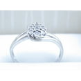 thumbnail image 3 of Seven Stone Diamond Engagement Ring, Illusion Set Diamond Ring, Floral Cluster Diamond Wedding Ring, Double Row Bypass Ring, Wavy Shank Ring, 925 Sterling Silver, 1.8 Ct Simulated Diamond, 3 of 4