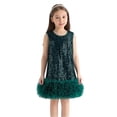 thumbnail image 4 of YOUYEDIAN Toddler Girls Sequin Dress A-Line Sparkly Sleeveless Wedding Gown Party Dresses for Girls (Green, 4-5 Years), 4 of 6