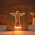 thumbnail image 3 of Lámpara de noche 3D con forma de cruz de madera hueca creativa, lámpara de mesa de regalo LED para niños con personaje de madera maciza para cama, Festival del Medio Otoño, 3 of 4