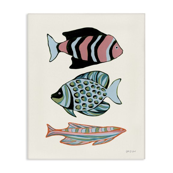 Stupell Industries Bohemian Tropical Fish Trio Canvas Art, 16 x 20, by Yvette St. Amant