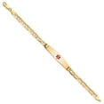 thumbnail image 2 of 14k Yellow Gold Bracelet Medical Anchor Women's 9 mm 7 in Soft Diamond Shape Red Enamel ID, 2 of 5