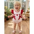 thumbnail image 3 of BemeyourBBs Newborn Baby Girl Crayfish Outfit Cute Infant Baby Girl Summer Clothes 0 3 6 12 18 Months Bubble Romper Dotted Lobster Embroidery Cute Bow Fly Sleeves Bodysuit Jumpsuit Playsuit, 3 of 9