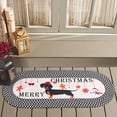 thumbnail image 3 of Safavieh Braided Posters Merry Christmas Dachshund Runner Rug, Ivory/Black, 1'8" x 4' Oval, 3 of 7