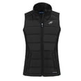 thumbnail image 2 of Women's Cutter & Buck Black Philadelphia Eagles Evoke Hybrid Eco Softshell Recycled Full-Zip Vest, 2 of 3