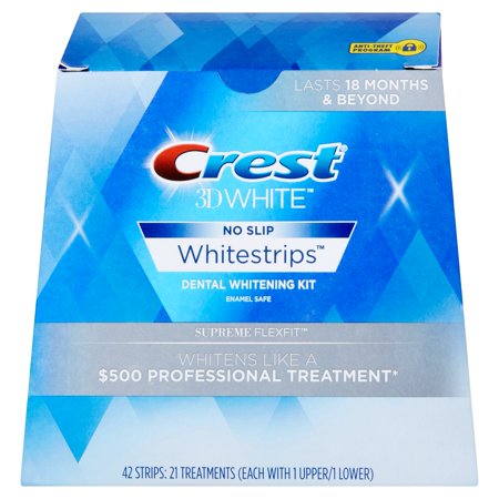 Crest 3D White Supreme FlexFit No Slip Whitestrips Dental Whitening Kit ...