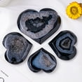 thumbnail image 2 of Natural Black Agate Heart Shaped Geode Crystal with Druzy, Heart Shaped Crystal Decor, Energy Stone, Gift for Spiritual Practice, 2 of 5