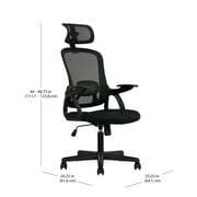 Mainstays Ergonomic Office Chair with Adjustable Headrest, Black, 275 lb Capacity