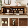 thumbnail image 4 of Tribesigns 2-Tier Shoe Bench, Storage Bench with Lift Top Storage and Rattan Doors, 55" Large Shoe Storage Bench for Entryway, Bedroom, Living Room, 4 of 5