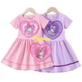 Summer Kids Sanrio Dress Clothes 2024 New Girls Kawaii Kuromi MyMelody