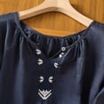 thumbnail image 4 of Uooqdmx Embroidered Cotton Linen Tops for Women Peasant Tops Boho Tunic V Neck Tops for Women Retro Embroidered Boho Bohemian Tops Business Casual Summer Tops Summer Top Black L, 4 of 5