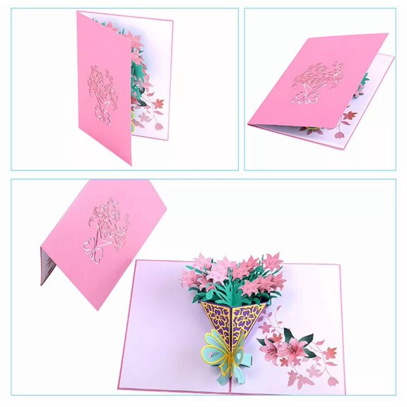 Lily 3D Pop Up Gift Cards Birthday Mother'S Day Holiday Teacher Anniversary