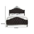 thumbnail image 5 of Benjara California King Bed with Padded Headboard, Brown and Silver, 5 of 5