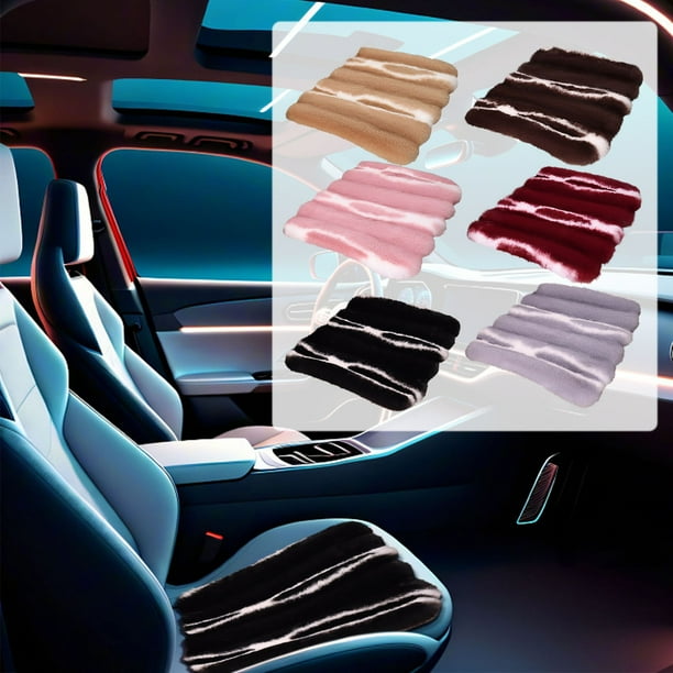 Xihbxyly Cojín de Invierno para Asiento de Coche, Suave Felpa, Diseño de Rayas Verticales, Aislante Térmico para Climas Fríos, Ajuste Universal para Vehículos, Fácil de Lavar y Mantener, Tamaño 45 X
